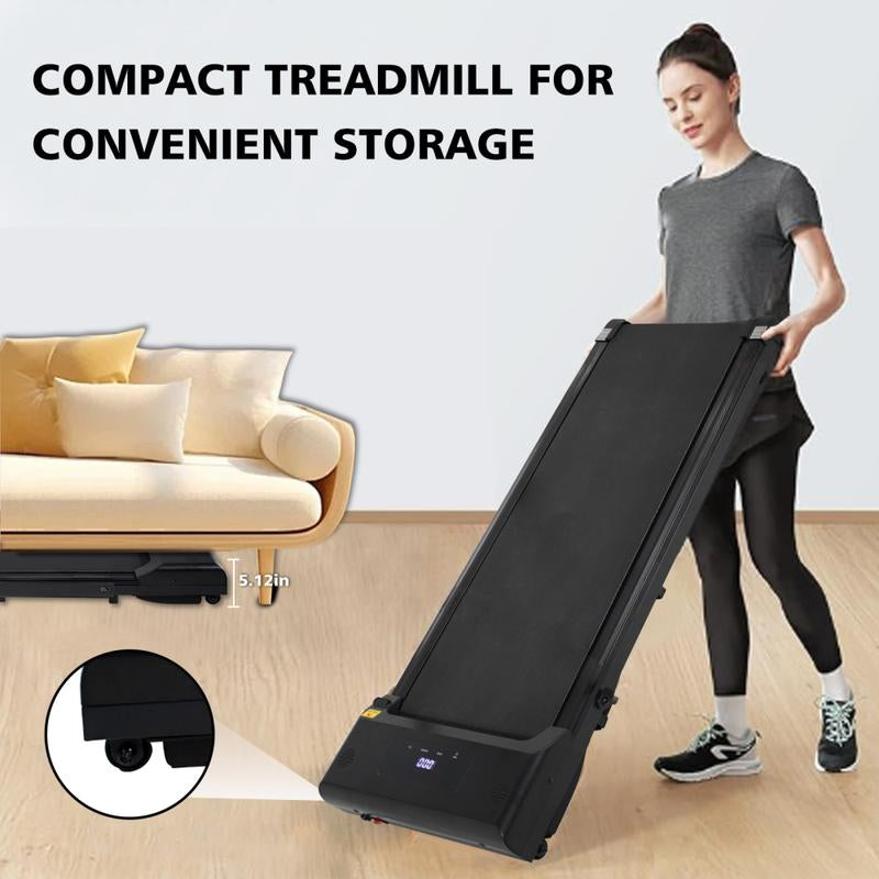 Under-Desk Walking Pad Treadmill with Remote Control - Portable Jogging Machine for Home Office, 240 lb Capacity, Black