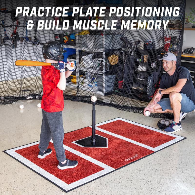 Gosports Baseball and Softball Hitting Mat for Batting Stance Practice - 6 X 4 Ft