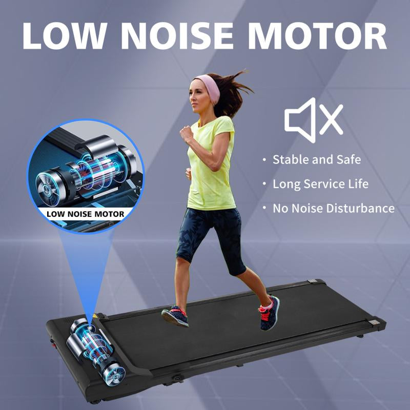 Under-Desk Walking Pad Treadmill with Remote Control - Portable Jogging Machine for Home Office, 240 lb Capacity, Black