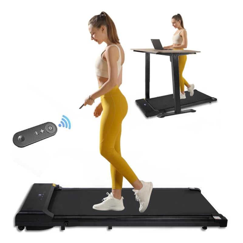 Under-Desk Walking Pad Treadmill with Remote Control - Portable Jogging Machine for Home Office, 240 lb Capacity, Black
