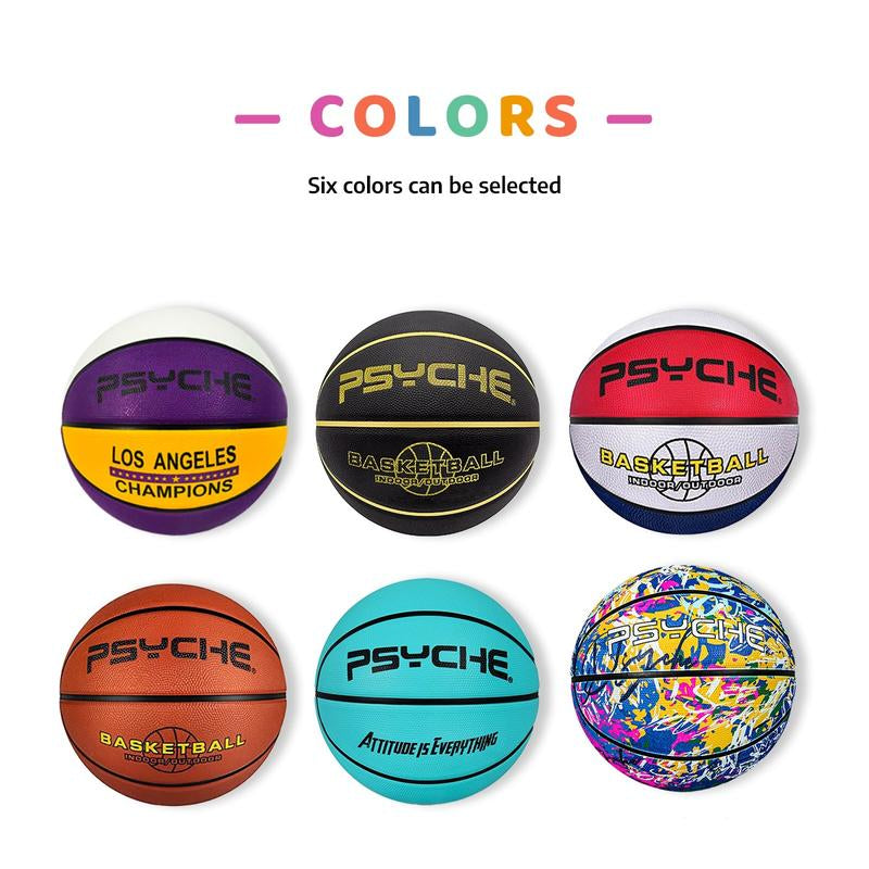 PSYCHE Basketball 29.5"28.5" 27.5" 22.5" with Free Needle and Pump, Original Classic Rubber Indoor Outdoor Sports Ball