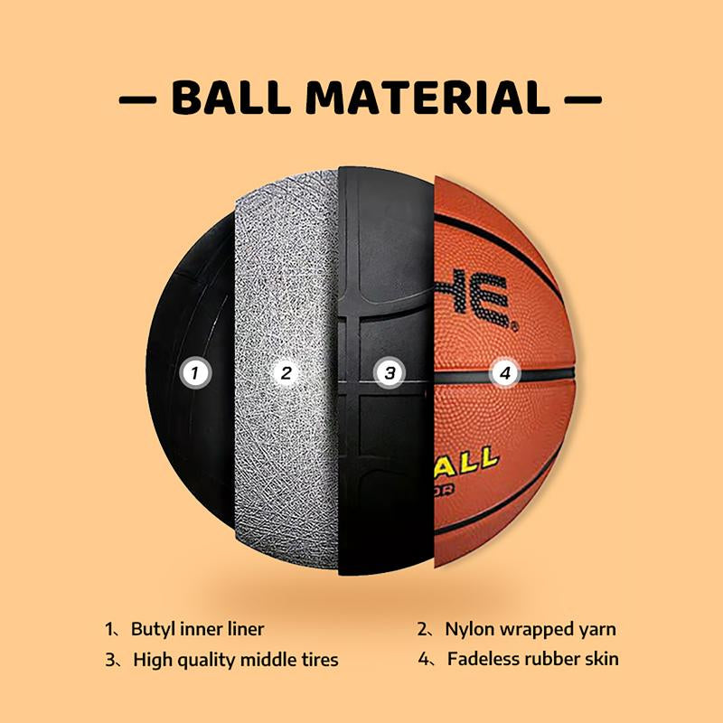 PSYCHE Basketball 29.5"28.5" 27.5" 22.5" with Free Needle and Pump, Original Classic Rubber Indoor Outdoor Sports Ball