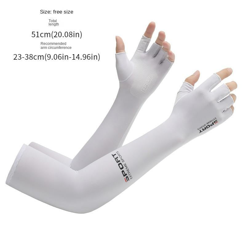 Summer Sun Protection Arm Sleeve, 1 Pair Breathable Ice Silk Arm Sleeve, Sports Arm Sleeve for Cycling, Running, Climbing, Cruel Summer