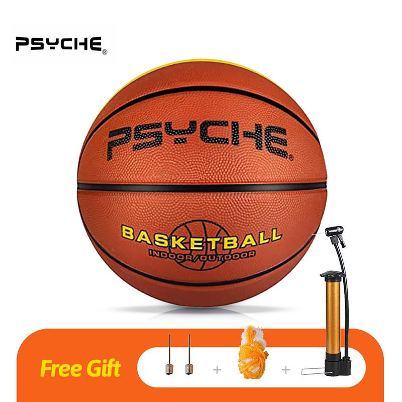 PSYCHE Basketball 29.5"28.5" 27.5" 22.5" with Free Needle and Pump, Original Classic Rubber Indoor Outdoor Sports Ball