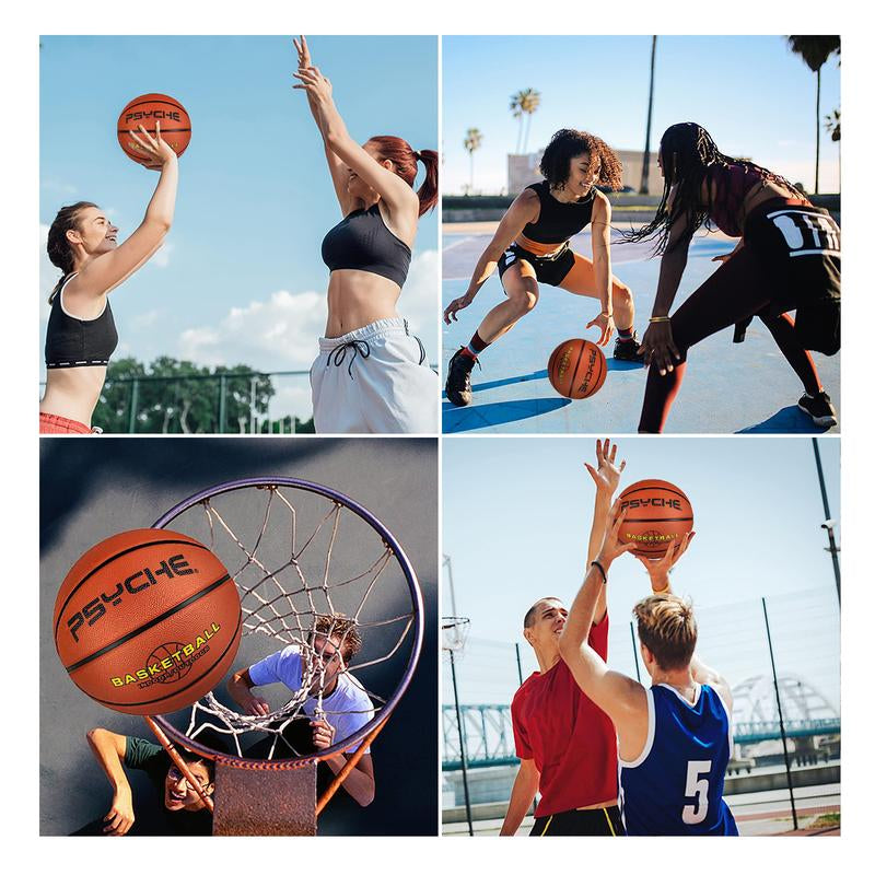 PSYCHE Basketball 29.5"28.5" 27.5" 22.5" with Free Needle and Pump, Original Classic Rubber Indoor Outdoor Sports Ball