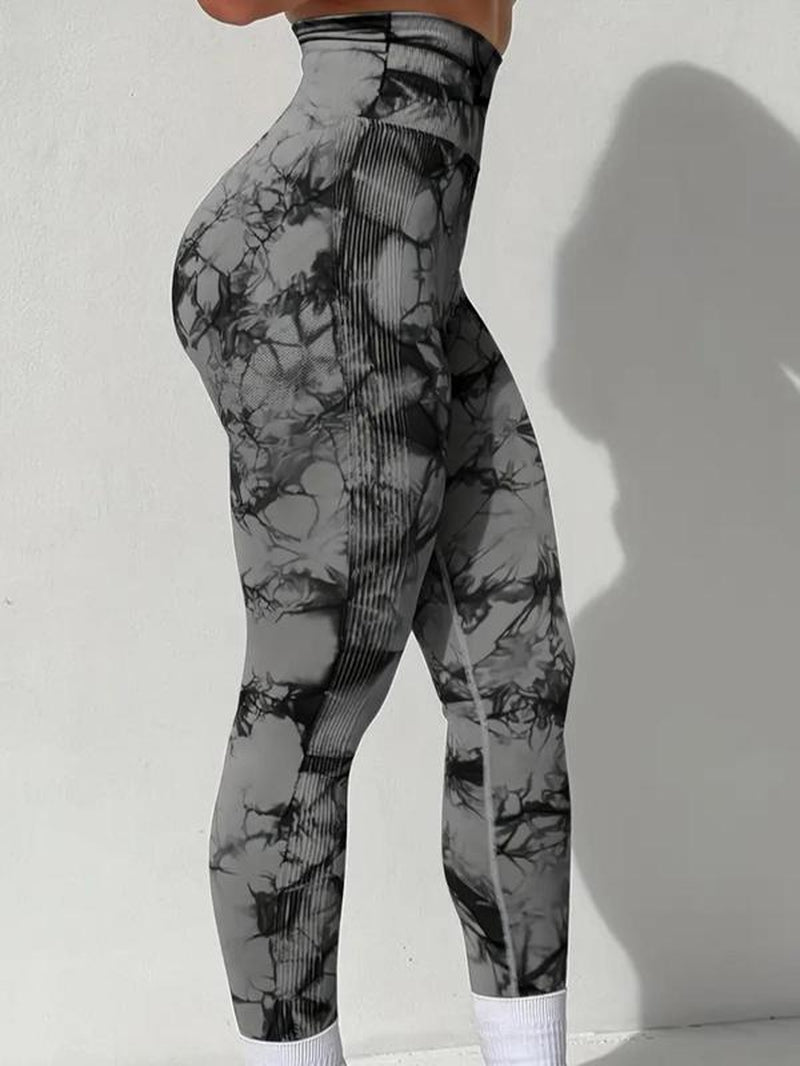 Women'S Tie Dye Print High Waist Sports Leggings, Seamless Breathable Yoga Skinny Pants, Summer Workout Clothes Women, Ladies Sportswear Bottoms