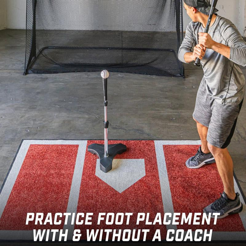 Gosports Baseball and Softball Hitting Mat for Batting Stance Practice - 6 X 4 Ft