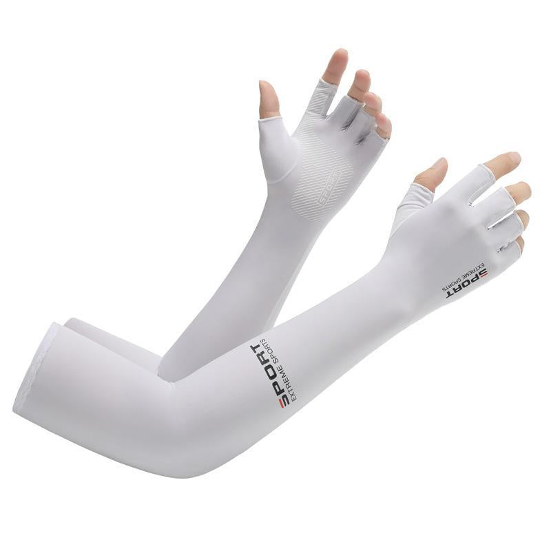 Summer Sun Protection Arm Sleeve, 1 Pair Breathable Ice Silk Arm Sleeve, Sports Arm Sleeve for Cycling, Running, Climbing, Cruel Summer