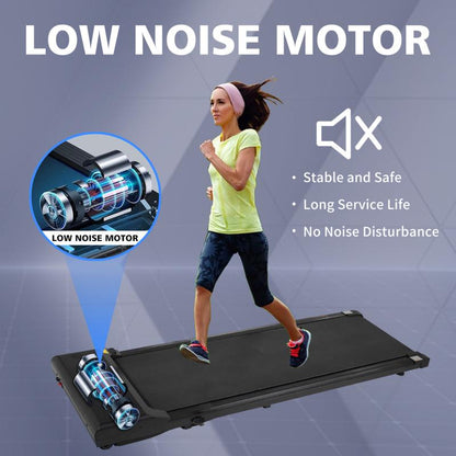 Under-Desk Walking Pad Treadmill with Remote Control - Portable Jogging Machine for Home Office, 240 lb Capacity, Black